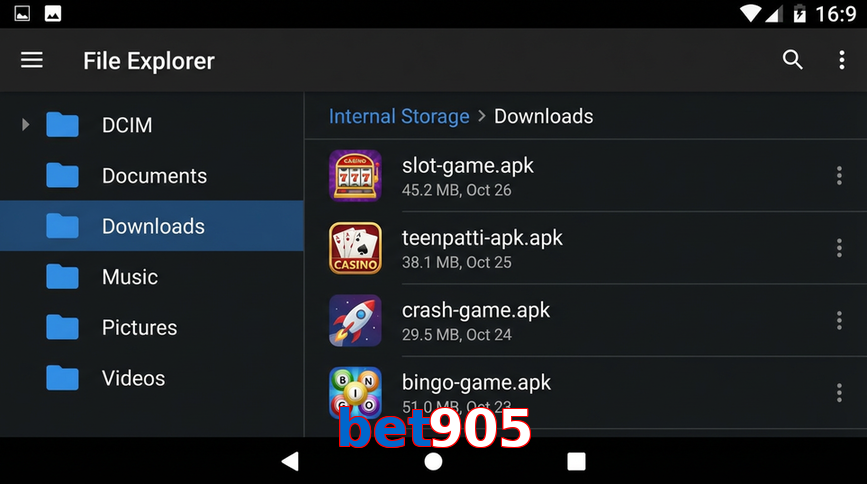 Main screen of Bet905 gameapk page for PK players