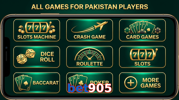 Main screen of Bet905 games page for PK players