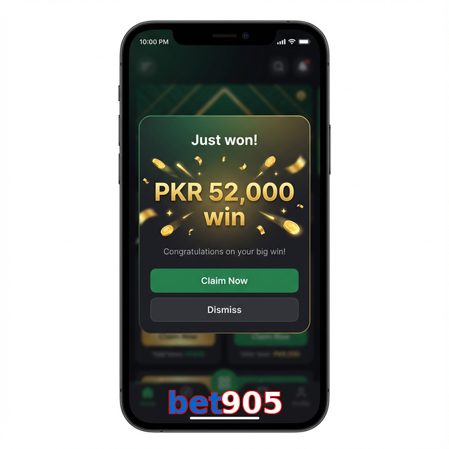 Main screen of Bet905 win page for PK players